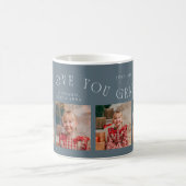 Mug Nous Vous Aimons Papi 4-Photo Bleu Ardoise (Centre)