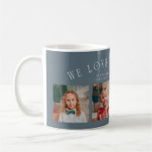 Mug Nous Vous Aimons Papi 4-Photo Bleu Ardoise (Gauche)