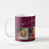 Mug Nous Vous Aimons Papi 4-Photo Cranberry (Gauche)