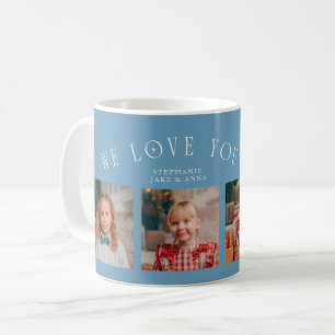 Mug Nous Vous Aimons Papi 4-Photo Denim Bleu