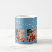 Mug Nous Vous Aimons Papi 4-Photo Denim Bleu (Centre)