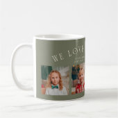 Mug Nous vous aimons Papi 4-Photos Vert Sauge (Gauche)