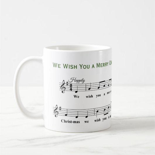 Mug Nous vous souhaitons une joyeuse musique de Noël (Gauche)