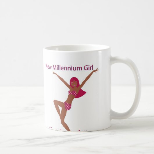 Mug Nouveau brun de fille de millénaire (Droite)