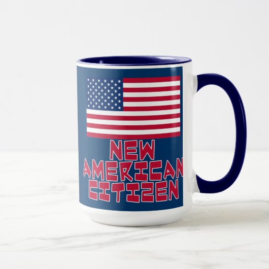 Mug Nouveau citoyen américain avec le drapeau (Droite)