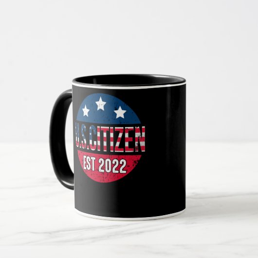 Mug Nouveau citoyen américain est 2022 Immigrant améri (Devant gauche)
