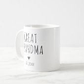 Mug Nouveau grand-mère Faire-part de bébé Révéler les (Devant gauche)
