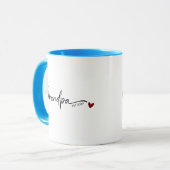 Mug Nouveau Grand-Père Année de Création Script Bleu (Devant gauche)