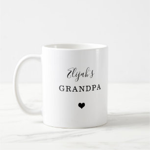 Mug Nouveau grand-père - Nom de l'enfant avec coeur si