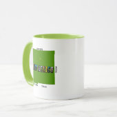 Mug Nouveau Mexique Plan Plan Texte Photo (Devant gauche)