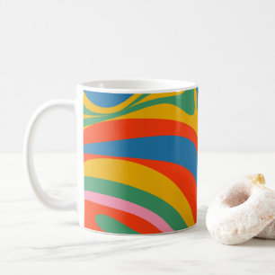 Mug Nouveau Motif Abstrait coloré Groove Retro Trippy
