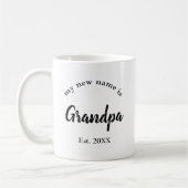 Mug Nouveau nom Papy Script Typographie (Gauche)