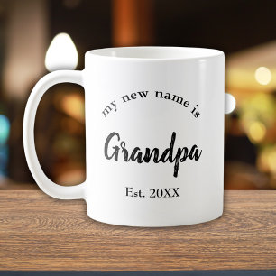 Mug Nouveau nom Papy Script Typographie
