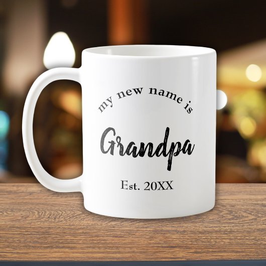Mug Nouveau nom Papy Script Typographie