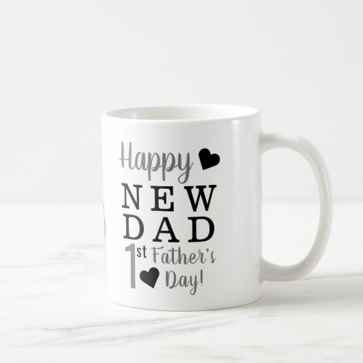Mug Nouveau papa de première fête des pères heureuse (Droite)