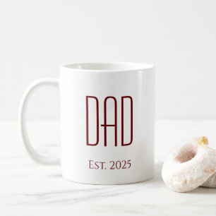 Mug Nouveau papa Fête des pères moderne Rouge blanc si