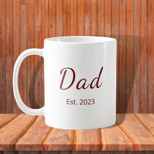 Mug Nouveau papa Fête des pères Rouge Typographie Mini