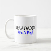 Mug Nouveau papa son un bleu de garçon (Gauche)