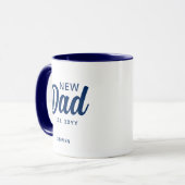 Mug Nouveau père première Fête des pères bleu Script M (Devant gauche)