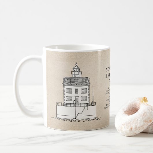 Mug Nouveau phare London Ledge - Connecticut - SBD (Avec donut)