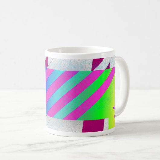 Mug Nouveau Wave Neon Design amusant (Devant droit)