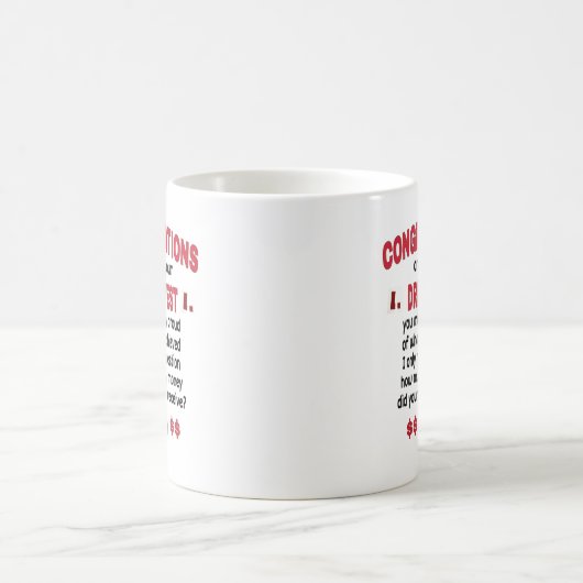 Mug Nouveauté du test de conduite drôle (Centre)