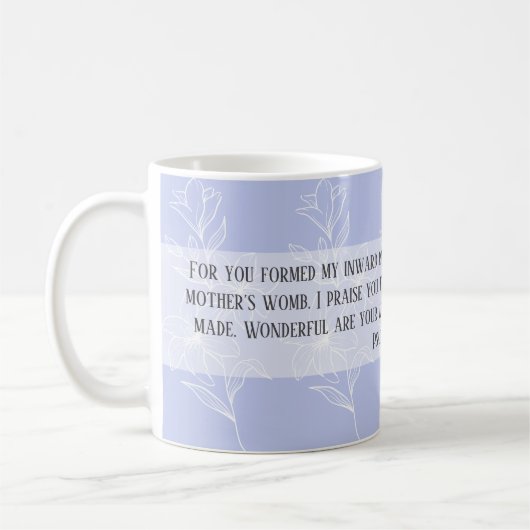 Mug Nouveaux mois Psaume 139:13–14 (Gauche)