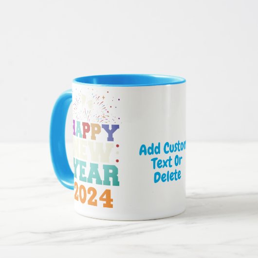 Mug Nouvel an 2024 Feu d'artifice Joyeux Nouvel an Soi (Devant gauche)