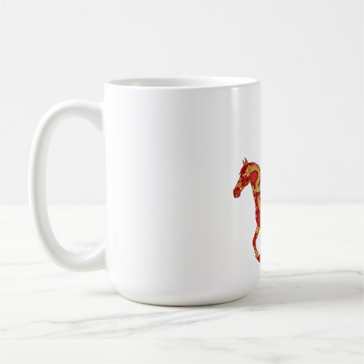 Mug Nouvel An Chinois Cheval avec Dragon Phénix (Gauche)