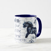 Mug Nouvel An chinois du Cheval Bleu Zodiaque Artiste (Devant droit)