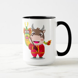 Mug Nouvel An chinois mignon de l'Ox Traits
