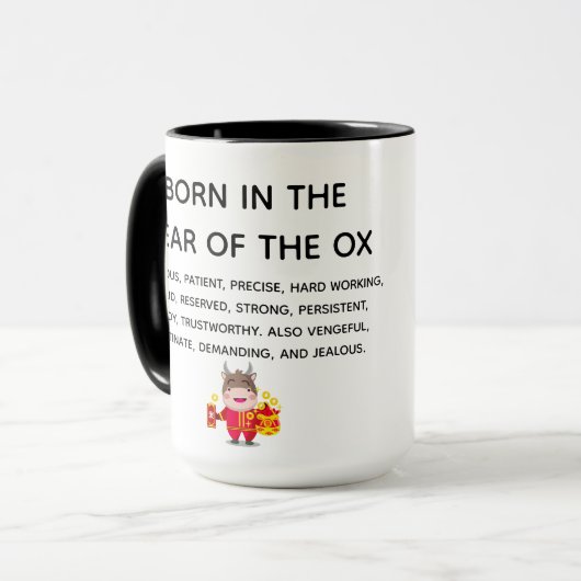 Mug Nouvel An chinois mignon de l'Ox Traits (Devant gauche)
