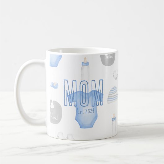Mug Nouvel An de maman établi avec le nom du bébé (Gauche)