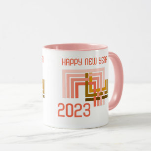 MUG NOUVELLE ANNÉE AVEC UNE ŒUVRE D'ART SIMPLE POU
