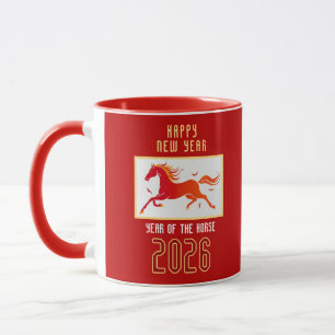 Mug Nouvelle année chinoise moderne Cheval de feu 2026