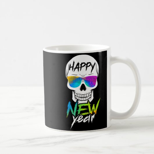 Mug Nouvelle année crâneuse abstraite heureuse (Droite)