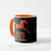 Mug Nouvelle Année du Cheval de Feu Chinois 2026 (Devant gauche)