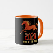 Mug Nouvelle Année du Cheval de Feu Chinois 2026 (Devant droit)