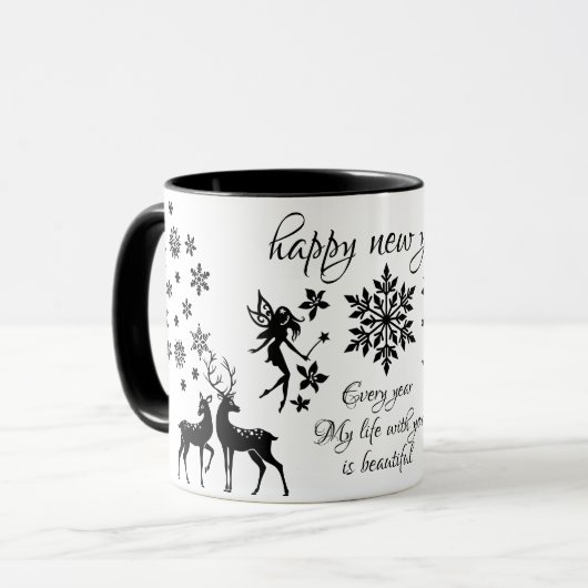 Mug nouvelle année heureuse (Devant gauche)