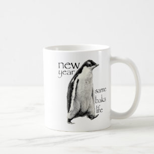 Mug Nouvelle Année Même Baka-vie Pingouin Blague Drôle