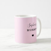 Mug Nouvelle maman - Nom de l'enfant avec un coeur sim (Devant droit)