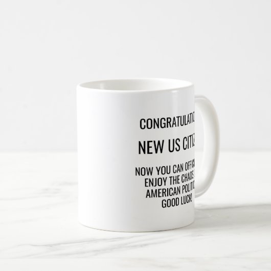 Mug Nouvelle naturalisation citoyenne américaine améri (Devant droit)