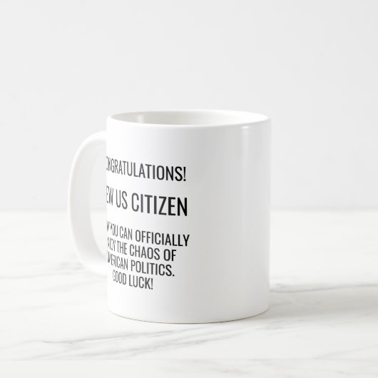 Mug Nouvelle naturalisation citoyenne américaine améri (Devant gauche)