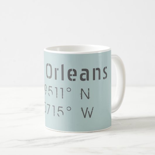 Mug Nouvelle-Orléans Latitude & Longitude (Devant droit)