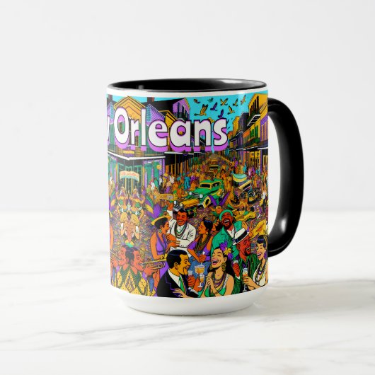 Mug Nouvelle-Orléans, Louisiane S'Amuser (Devant droit)