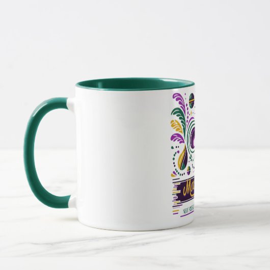 Mug Nouvelle-Orléans Mardi Gras jaune violet vert (Gauche)