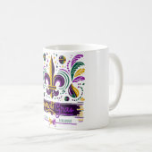 Mug Nouvelle-Orléans Mardi Gras jaune violet vert (Devant droit)