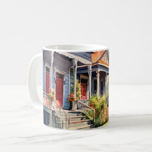 Mug Nouvelle-Orléans Shotgun Homes Art (Devant gauche)
