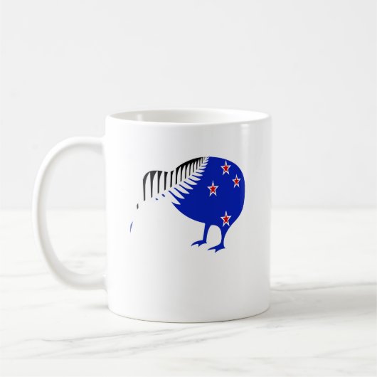 Mug Nouvelle-Zélande, Kiwi Bird, Silver Fern (Gauche)