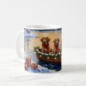 Mug Nova Scotia Duck Tolling Retriever Christmas Boat (Devant gauche)
